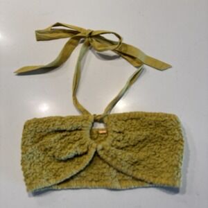 Free People Make An Entrance Bandeau Halter Top Cropped Smocked Textured Boho